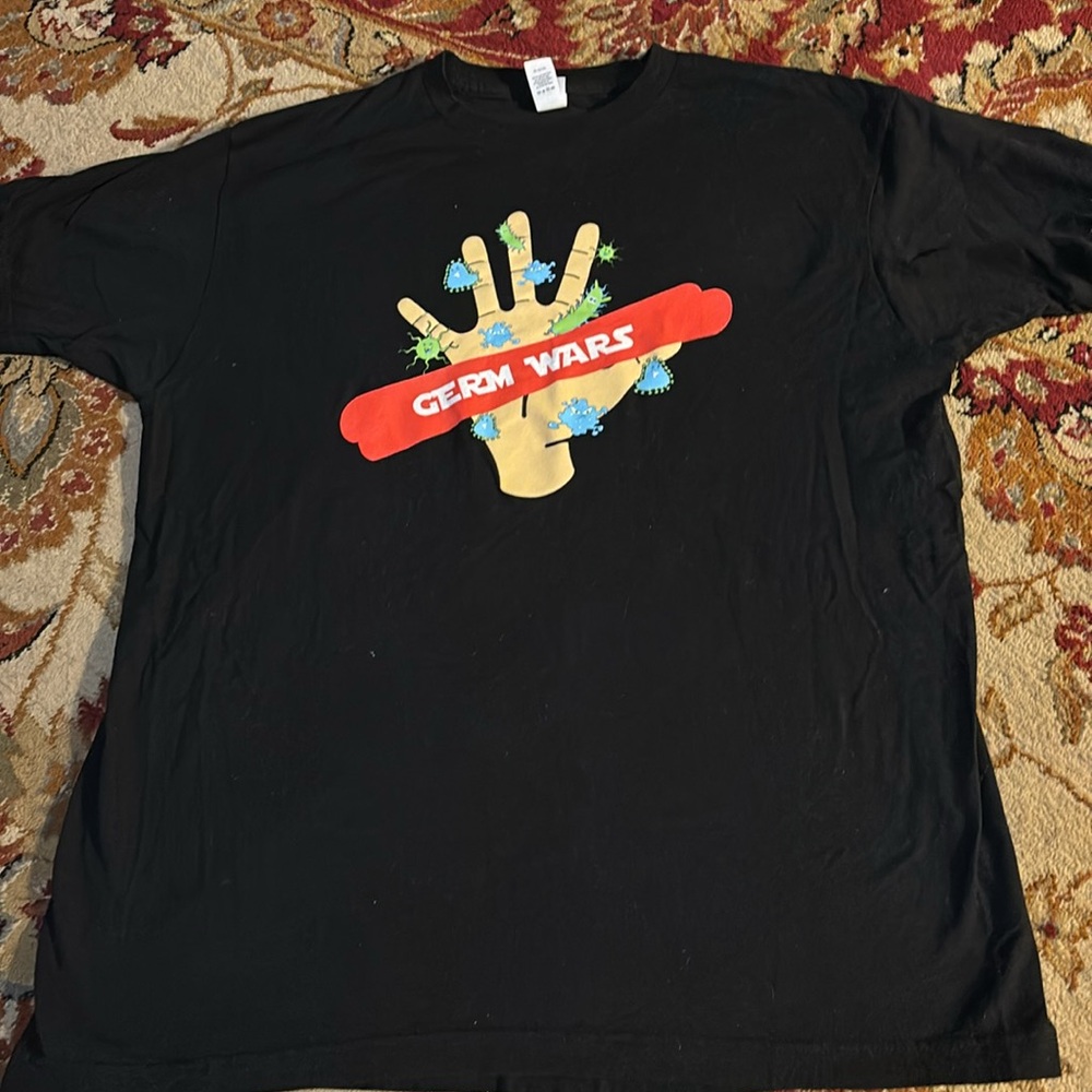 Germ wars black short sleeve tshirt size large